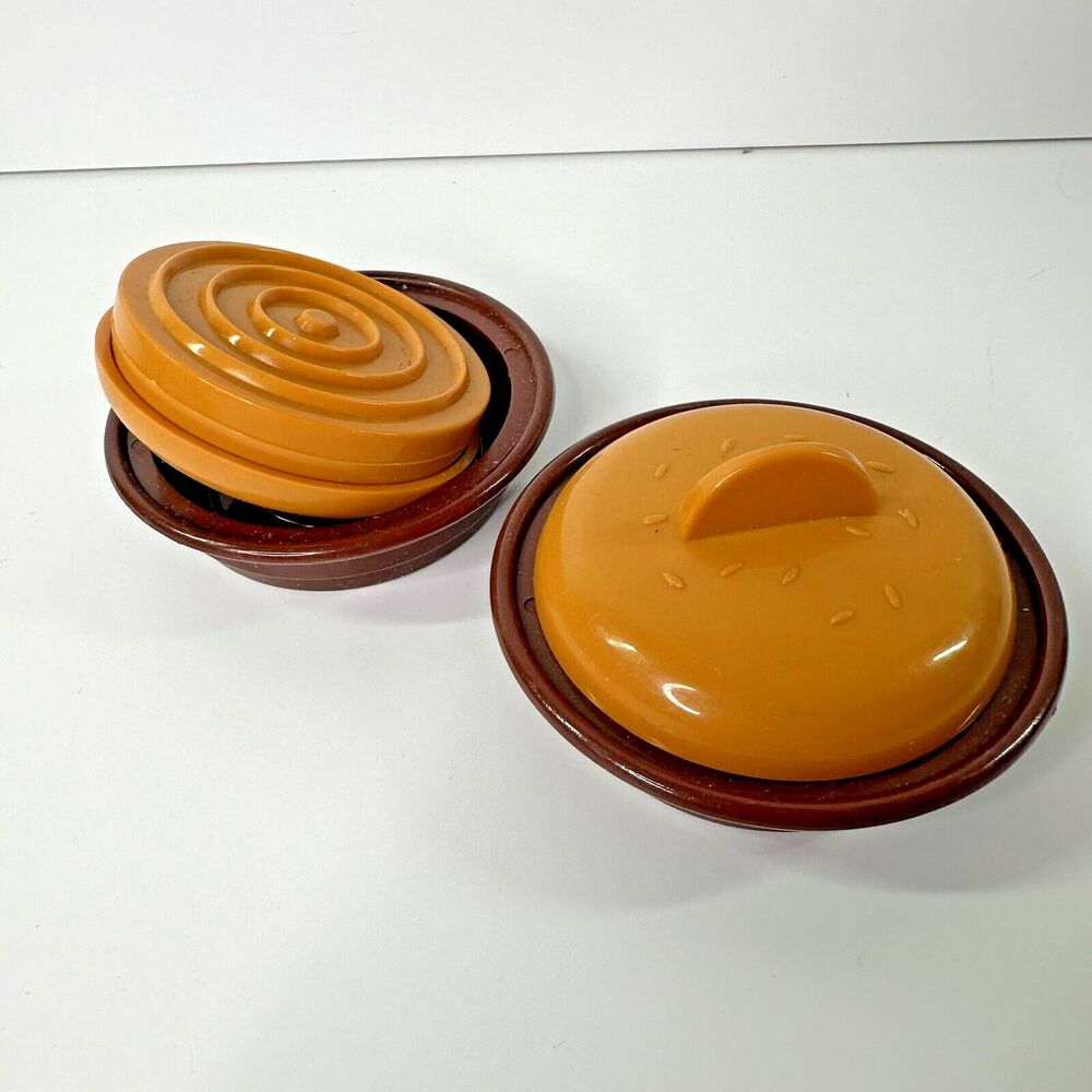 2 Charcoal Companion 2008 Slider Hamburger Press Plastic Bun Shaped 2.5"‎ Inside